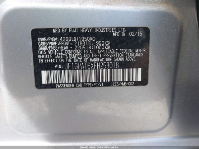 JF1GPAT6XFH253018 Subaru Impreza 2.0i Sport Premium
