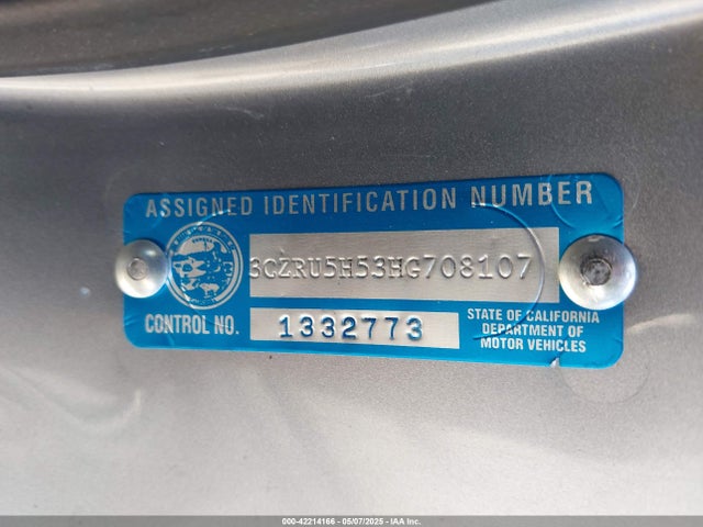 3CZRU5H53HG708107 Honda r18z9