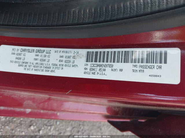 1C3CCBAB0EN207650 Chrysler 200 LX
