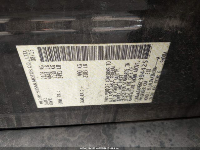 1N4AA6AP6GC394425 Nissan Maxima 3.5 Sl