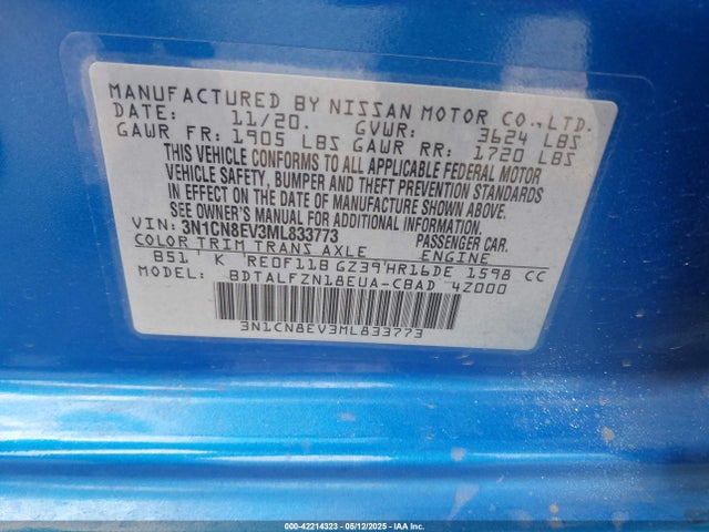 Nissan Versa Sv Xtronic Cvt 2021 3N1CN8EV3ML833773 Image 9