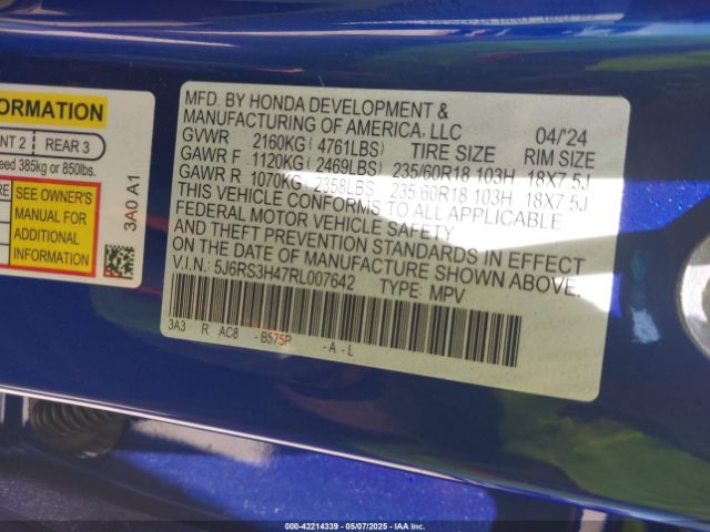 2024 HONDA CR-V 5J6RS3H47RL007642 Photo 8