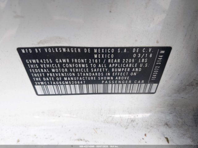 3VWC17AU6GM520647 Volkswagen Golf Sportwagen Tsi Limited Edition
