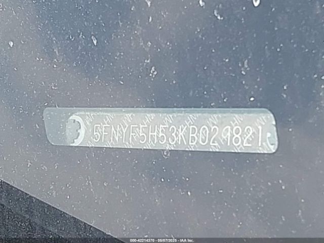 5FNYF5H53KB029821 Honda Pilot Ex-l