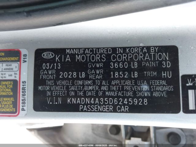 2013 KIA RIO KNADN4A35D6245928 Photo 8