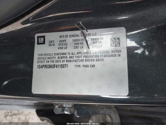 1G4PR5SK0F4115971 Buick Verano Convenience Group