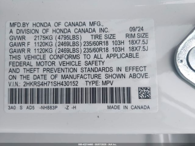 2025 HONDA CR-V 2HKRS4H71SH430152 Photo 8