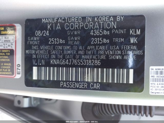KNAG64J76S5318286 KIA gdi theta iii