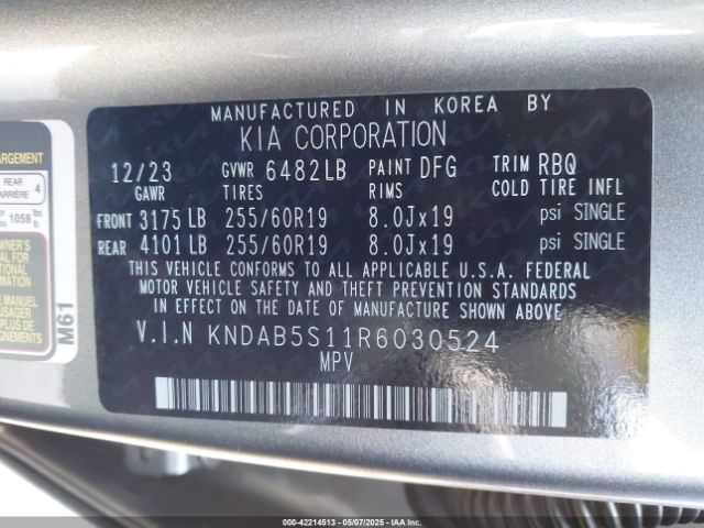 KNDAB5S11R6030524 KIA Ev9 Light Long Range