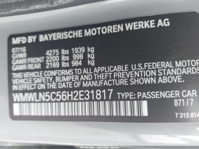 WMWLN5C56H2E31817 Mini Clubman Cooper
