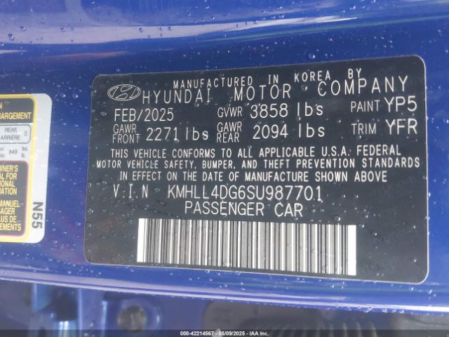 KMHLL4DG6SU987701 Hyundai ELANTRA SE