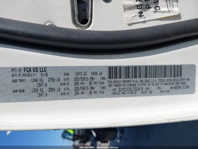 3C4PDCEG8JT523474 Dodge JOURNEY GT