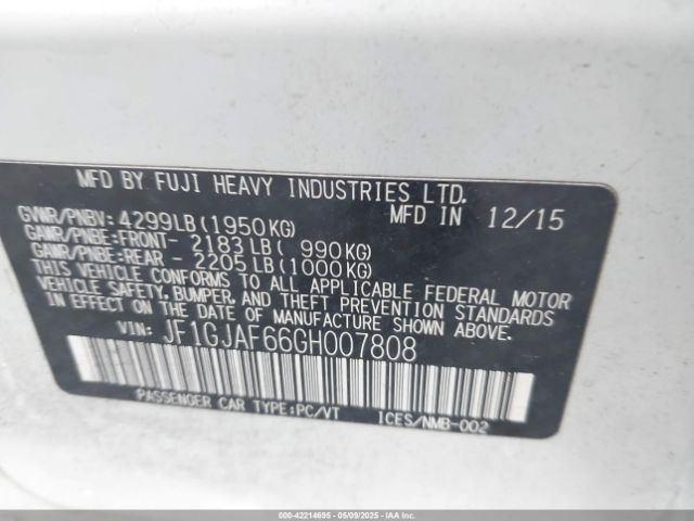JF1GJAF66GH007808 Subaru Impreza 2.0i Premium