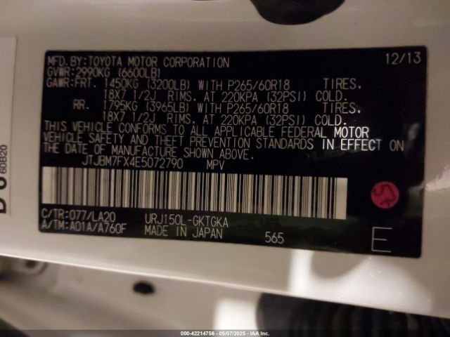 2014 LEXUS GX 460 JTJBM7FX4E5072790 Photo 8