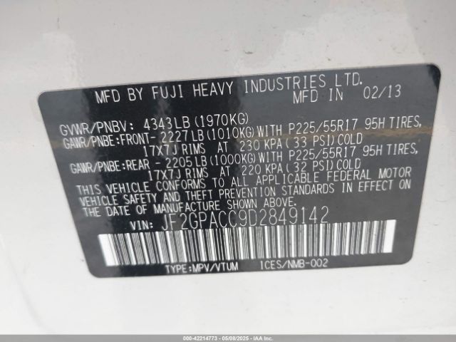 2013 SUBARU XV CROSSTREK JF2GPACC9D2849142 Photo 8