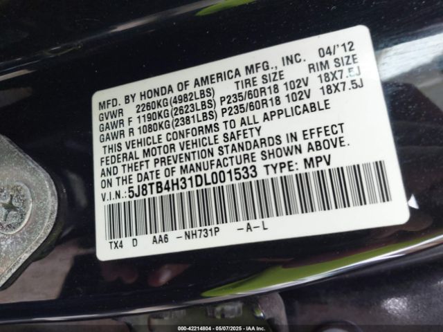 2013 ACURA RDX 5J8TB4H31DL001533 Photo 8