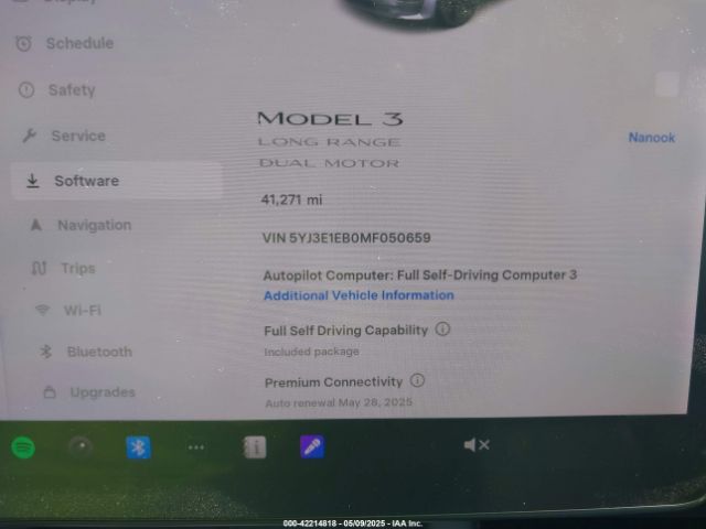2021 TESLA MODEL 3 5YJ3E1EB0MF050659 Photo 8