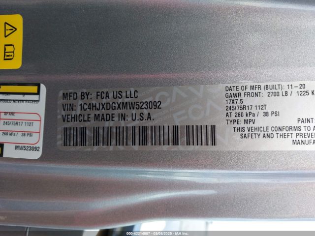 2021 JEEP WRANGLER UNLIMITED 1C4HJXDGXMW523092 Photo 8