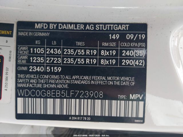 2020 MERCEDES-BENZ GLC 300 WDC0G8EB5LF723908 Photo 8