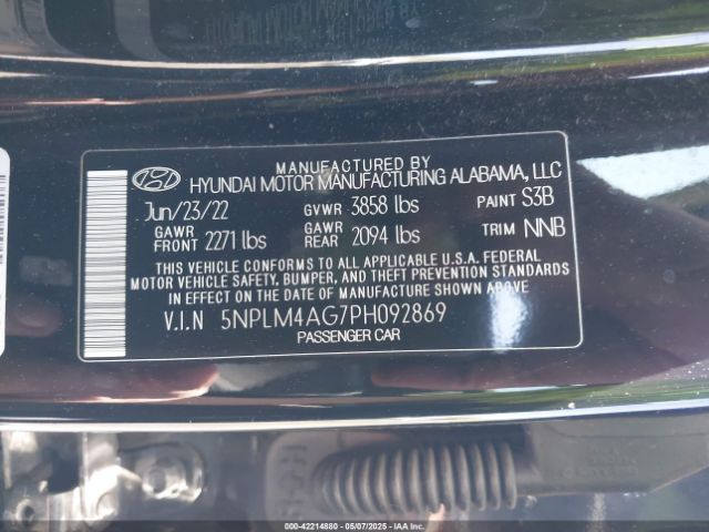 5NPLM4AG7PH092869 Hyundai ELANTRA SEL