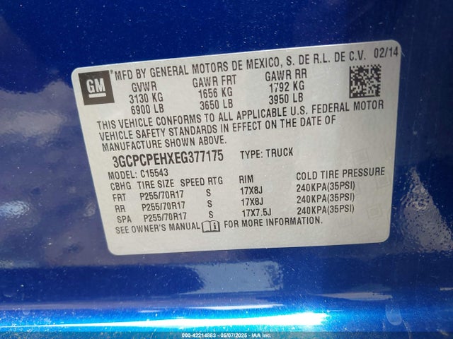 3GCPCPEHXEG377175 Chevrolet Silverado 1500 Work Truck 2wt