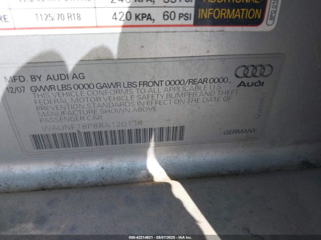 2008 AUDI A3 WAUNF78P88A120114 Photo 8
