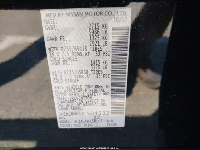 5N1DL0MN6JC504532 Infiniti QX60