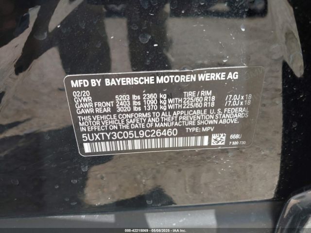 2020 BMW X3 5UXTY3C05L9C26460 Photo 8