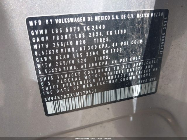 3VV4B7AXXLM170532 Volkswagen Tiguan