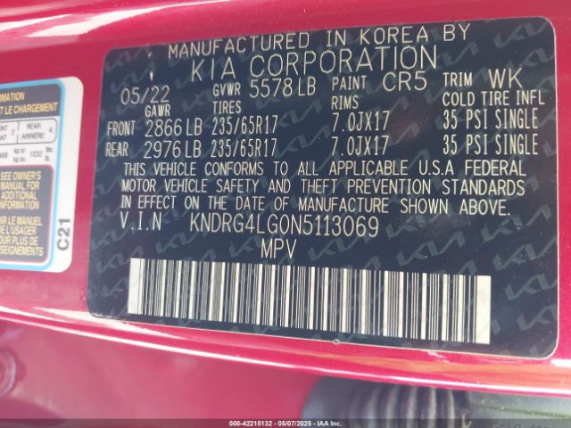 2022 KIA SORENTO HYBRID KNDRG4LG0N5113069 Photo 8