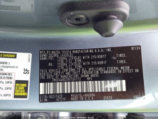 2024 TOYOTA COROLLA CROSS 7MUCAABG2RV104113 Photo 8