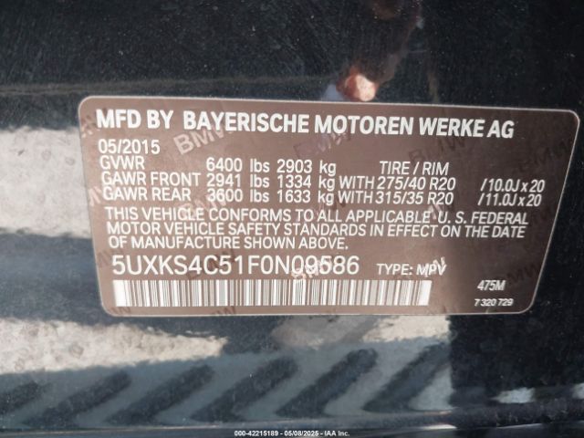 2015 BMW X5 5UXKS4C51F0N09586 Photo 8