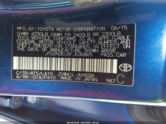 JTDZN3EU6FJ036865 Toyota Prius V Four