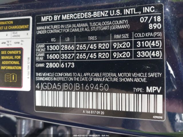 2018 MERCEDES-BENZ GLE 350 4JGDA5JB0JB169450 Photo 8