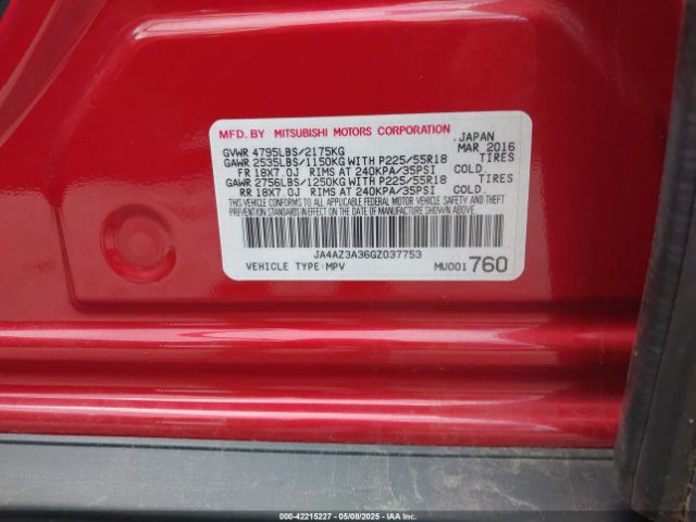 JA4AZ3A36GZ037753 Mitsubishi Outlander Es