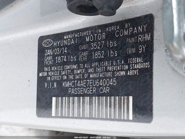KMHCT4AE7EU640045 Hyundai ACCENT GLS
