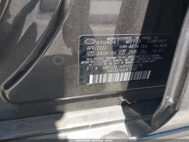 KMTG34TA3PU105279 Genesis t-gdi theta ii fr