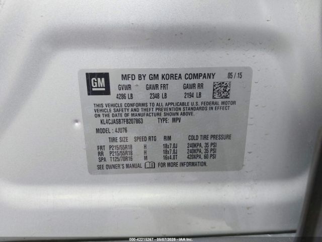 KL4CJASB7FB207863 Buick Encore