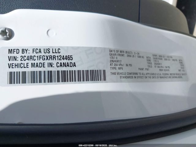 2024 CHRYSLER PACIFICA 2C4RC1FGXRR124465 Photo 8