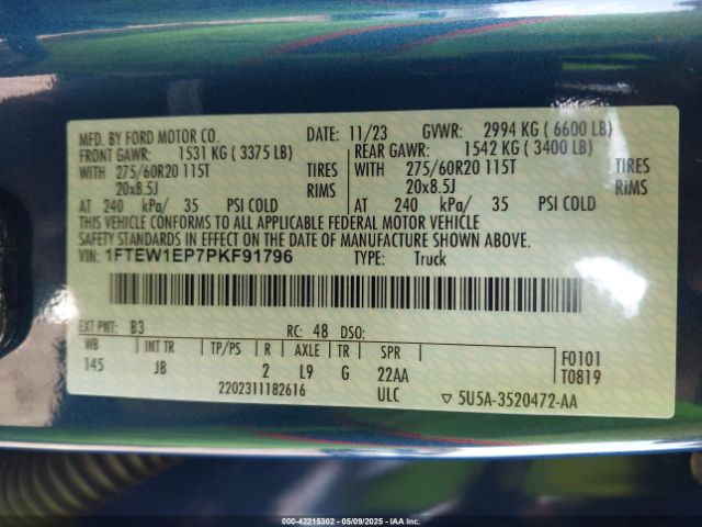 2023 FORD F-150 1FTEW1EP7PKF91796 Photo 8