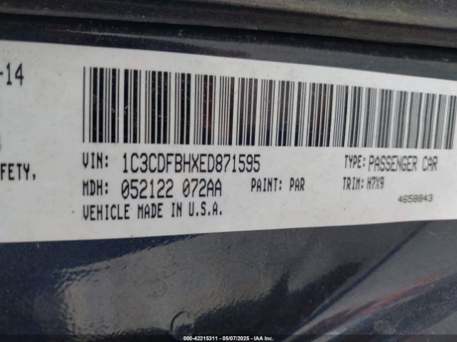 1C3CDFBHXED871595 Dodge Dart