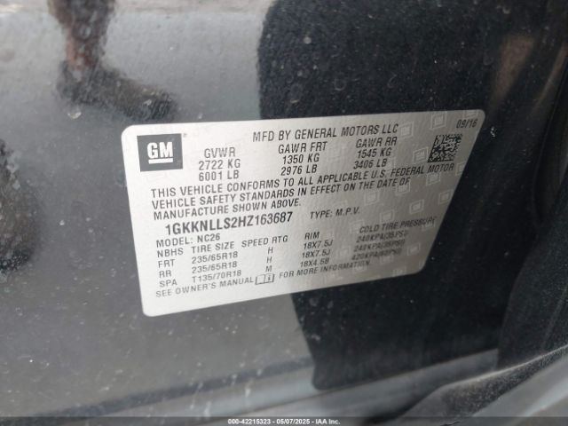 1GKKNLLS2HZ163687 GMC Acadia Sle-2