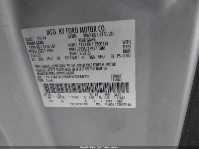 1FTMF1CM5EKD55570 Ford F-150 Xl