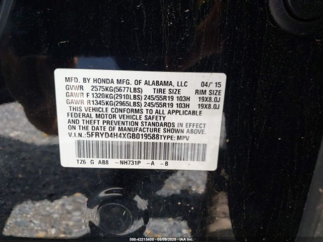 2016 ACURA MDX 5FRYD4H4XGB019588 Photo 8