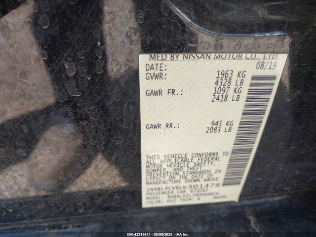 Nissan 2020 2020 1N4BL4CV6LN301478 Image 9