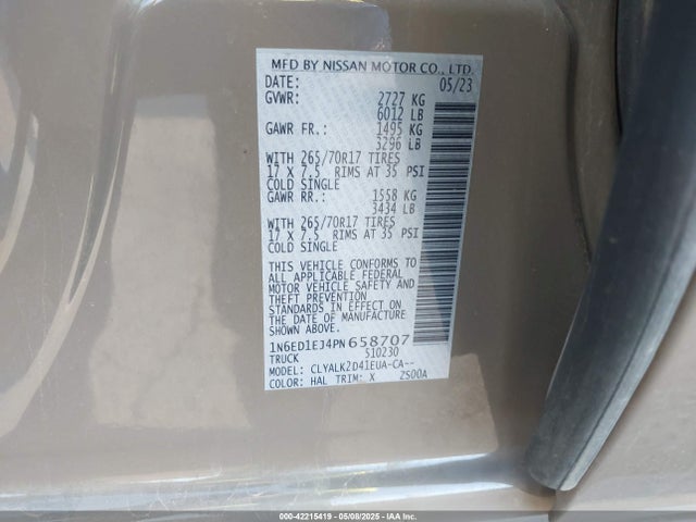 1N6ED1EJ4PN658707 Nissan 2023
