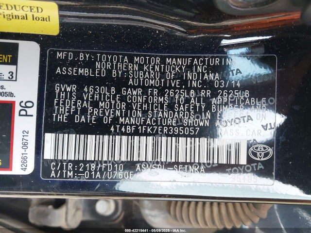 Toyota CAMRY LE 2014 4T4BF1FK7ER395057 Image 9