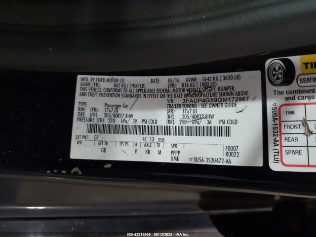 Ford FIESTA ST 2016 3FADP4GX9GM172967 Image 9