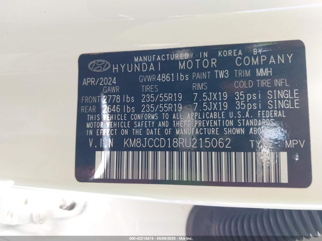 KM8JCCD18RU215062 Hyundai t-gdi gamma ii