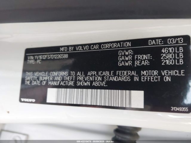 2013 VOLVO S60 YV1612FS7D1226588 Photo 8